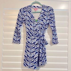 Lilly Pulitzer Resort White A Mermaids Tail Karlie Wrap Romper XS
